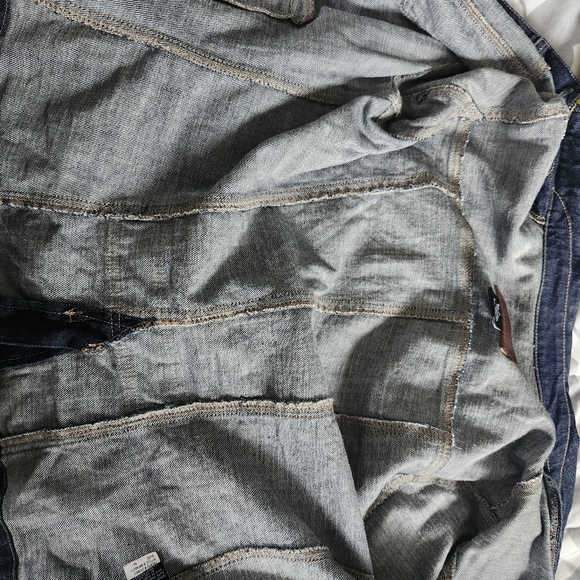 Calvin Klein retro logo dark wash denim blazer beaded structured women's… - Picture 13 of 16